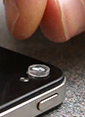 placing a Micro Phone Lens on a smart phone